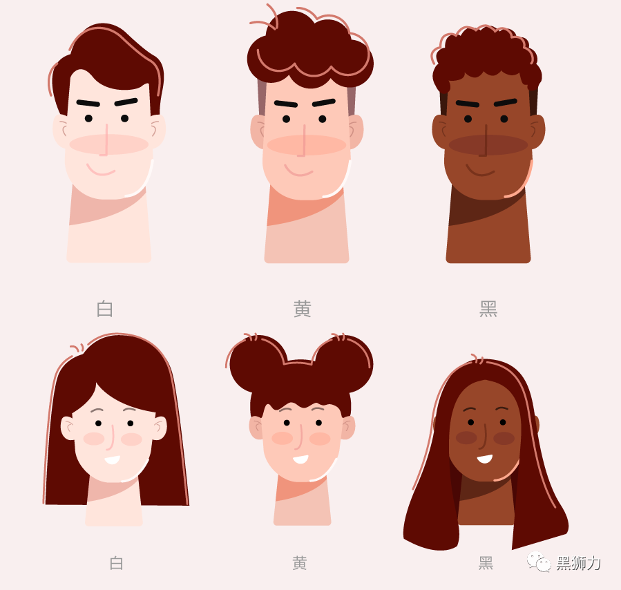 做肤色的变化最主要原因是让插画适应于国际化,在不同的场景中可以