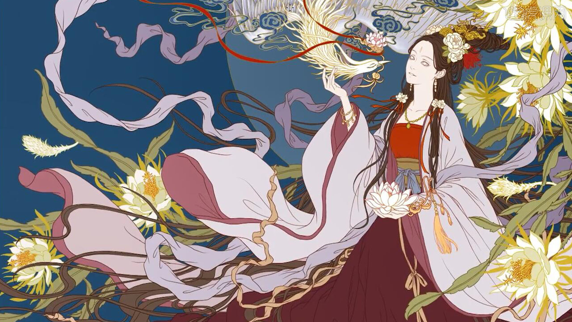 ps-板绘-古风人物插画(2)图文教程- 虎课网