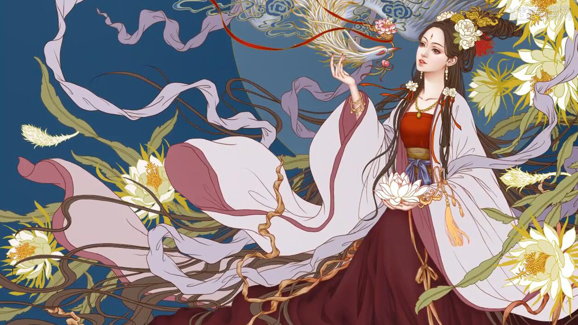 ps板绘古风人物插画5图文教程