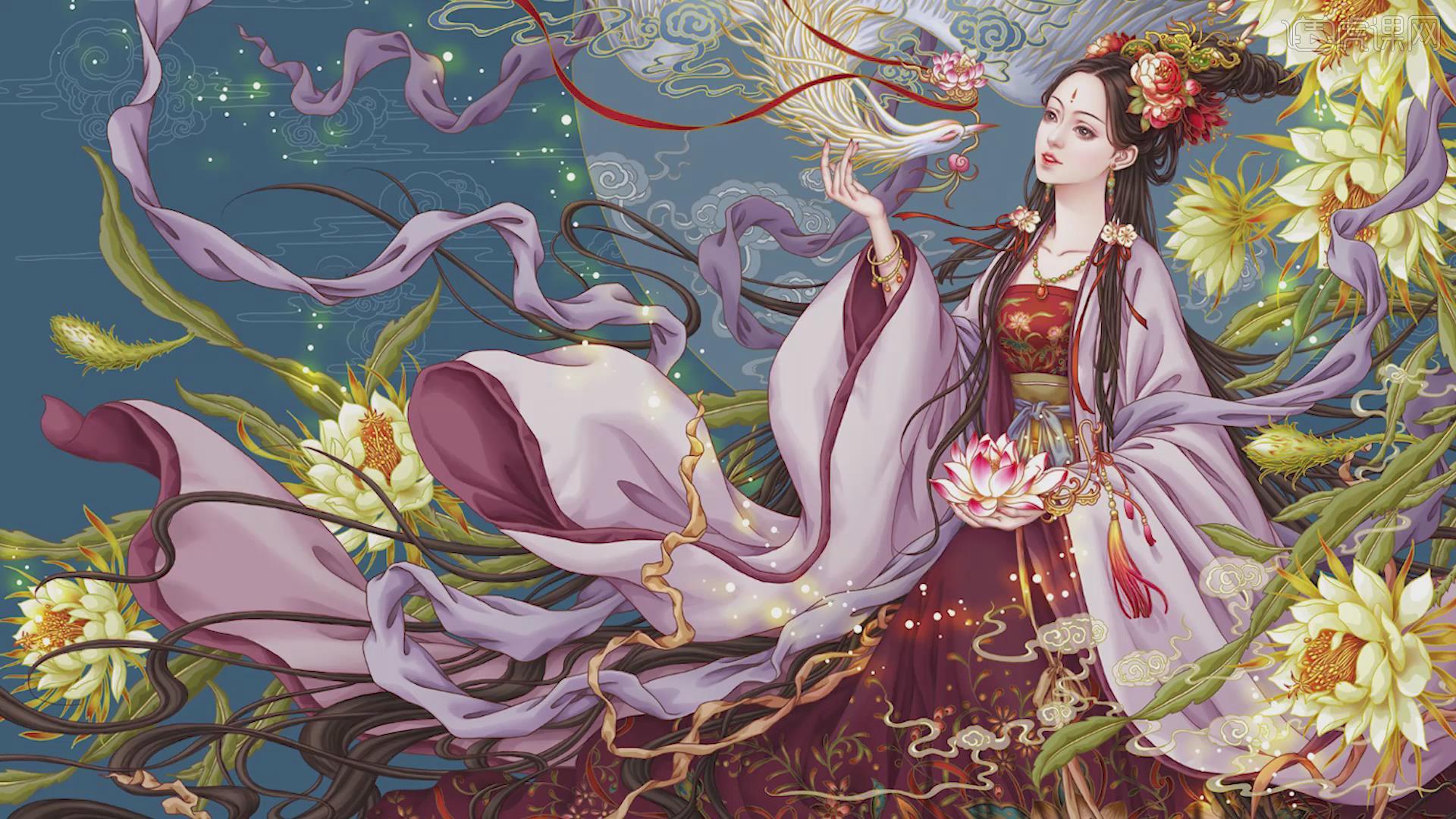 ps板绘古风人物插画10图文教程