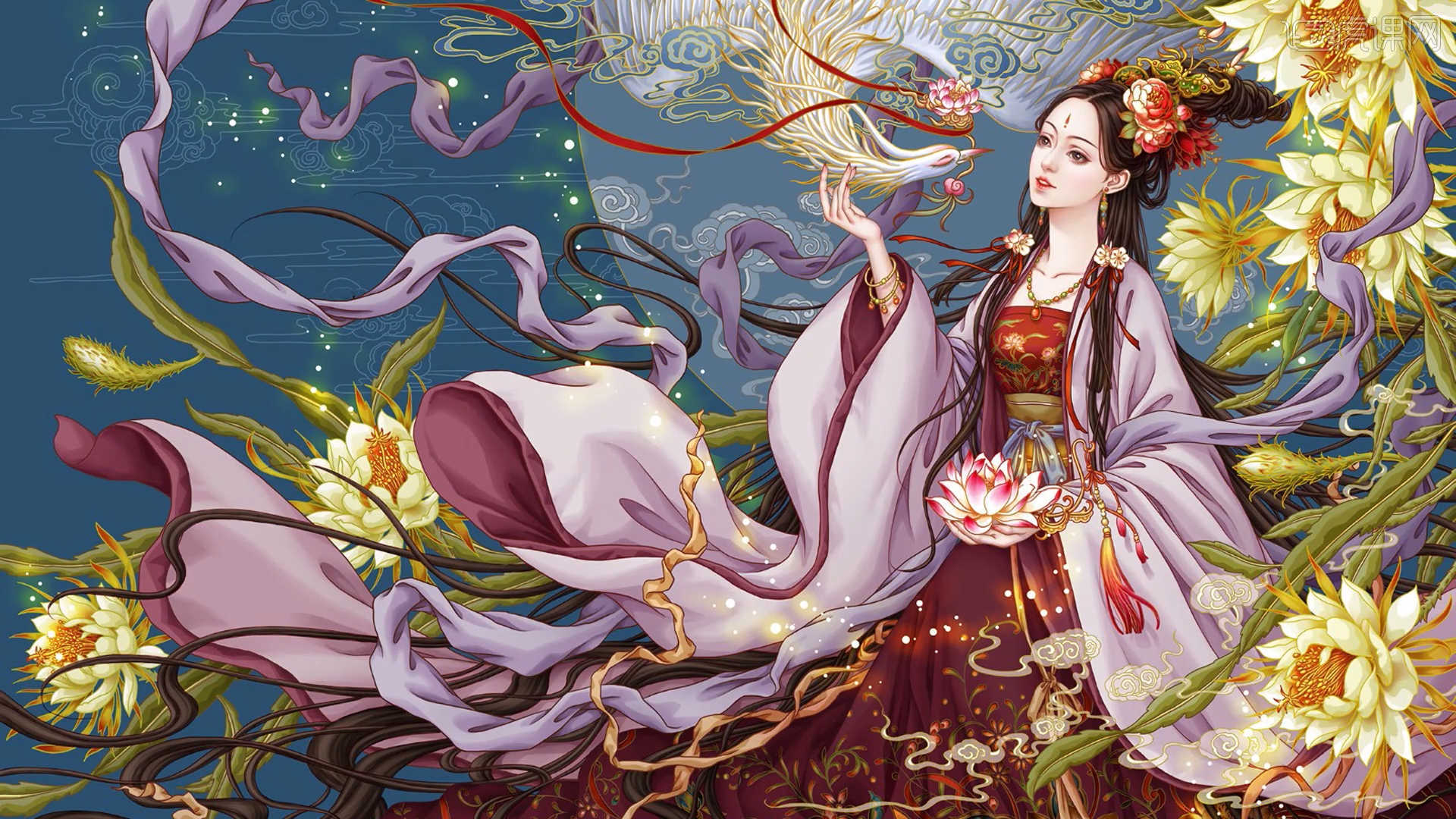 ps-板绘-古风人物插画(15)图文教程- 虎课网