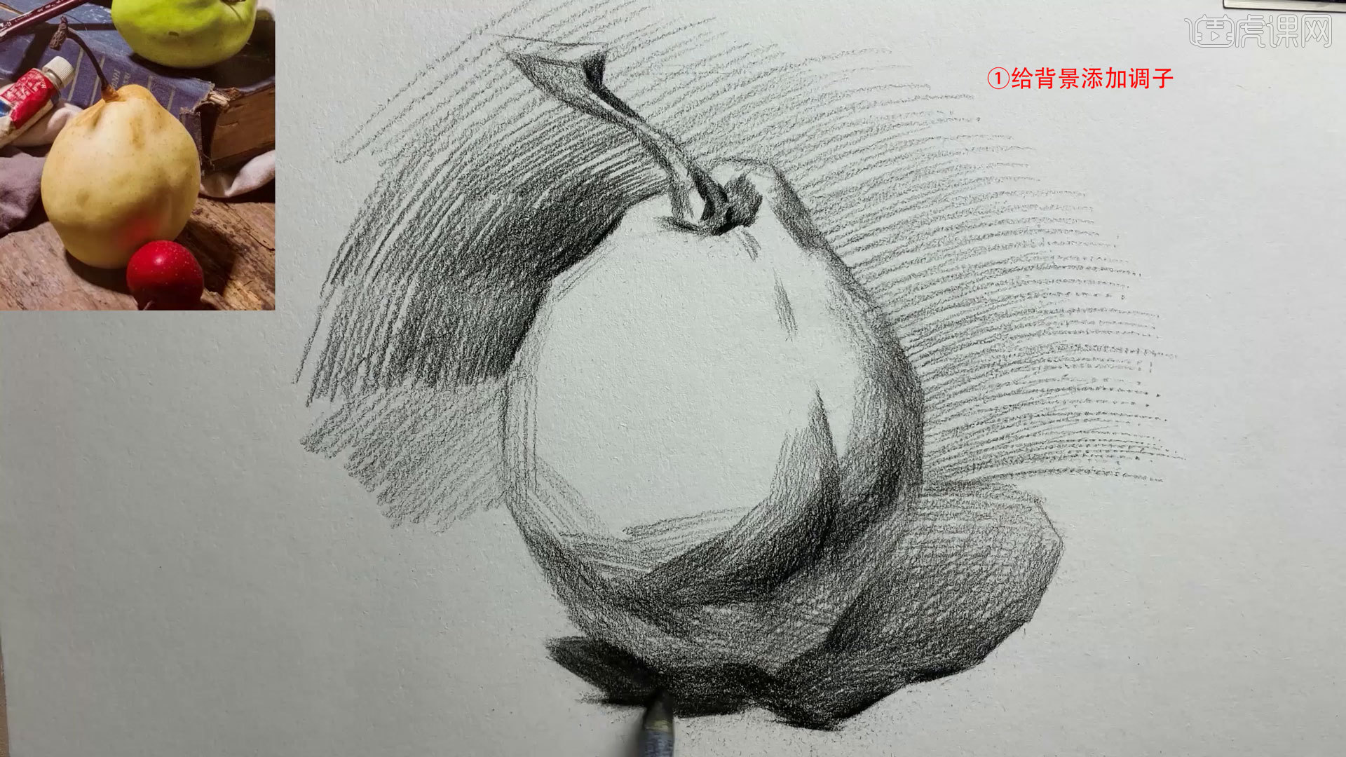 素描梨子的画法图片