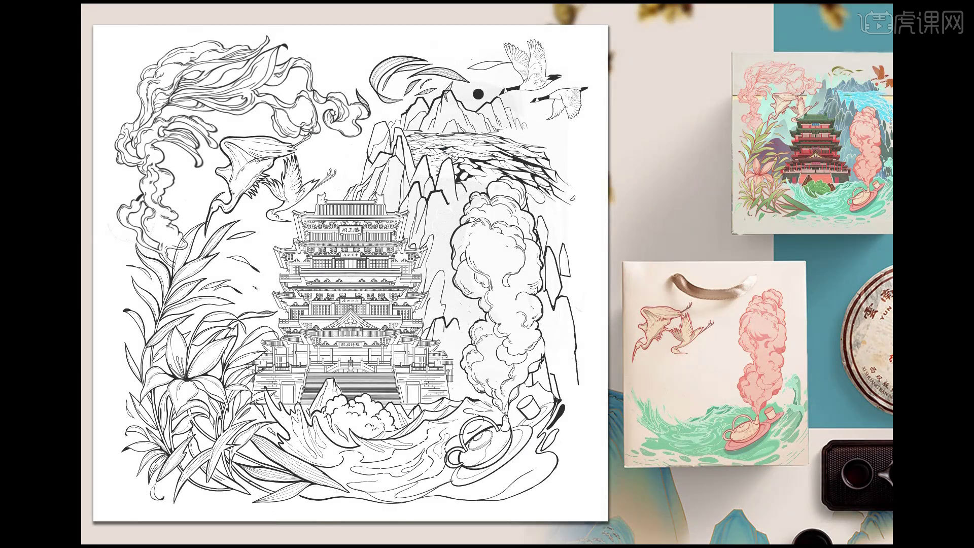 procreate-5000元ipad商业插画《滕王阁》(线稿)图文教程