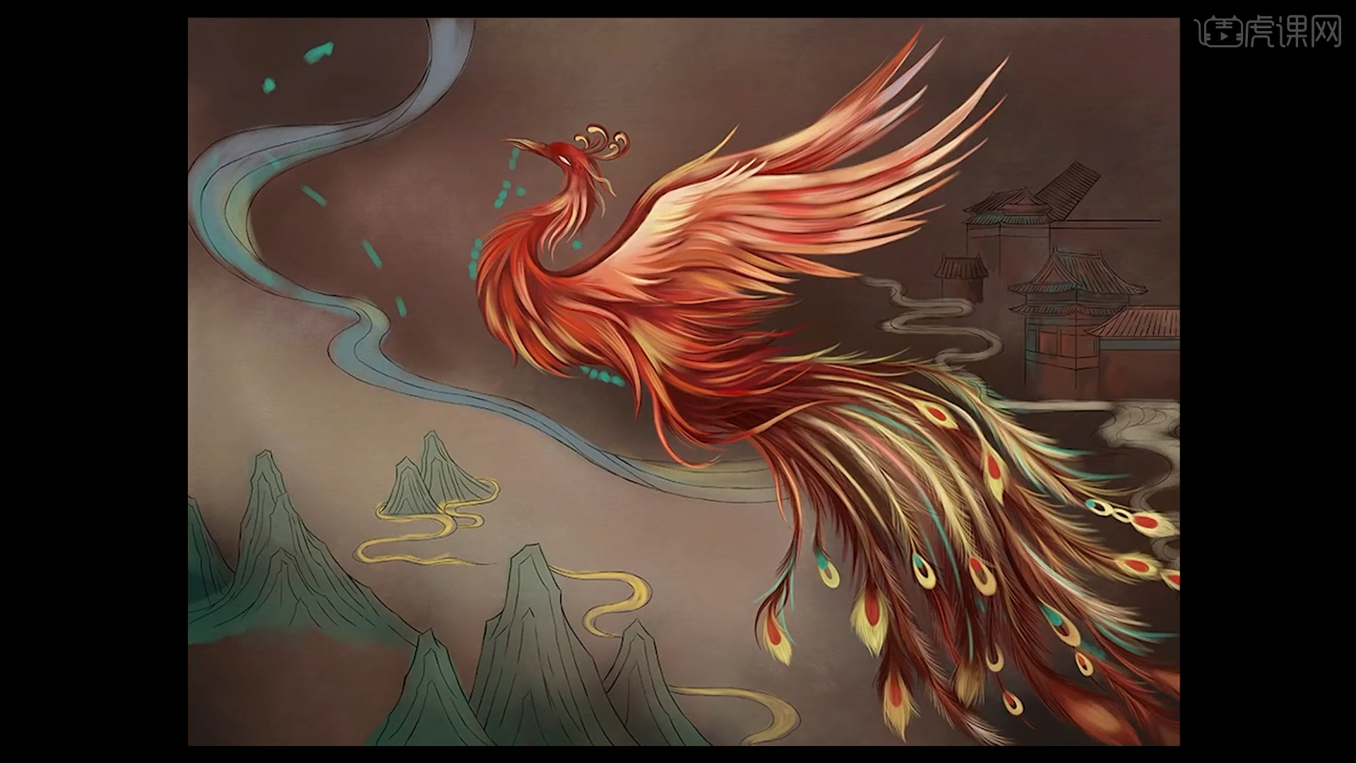 ps板绘山海经系列凤凰插画形象刻画篇图文教程