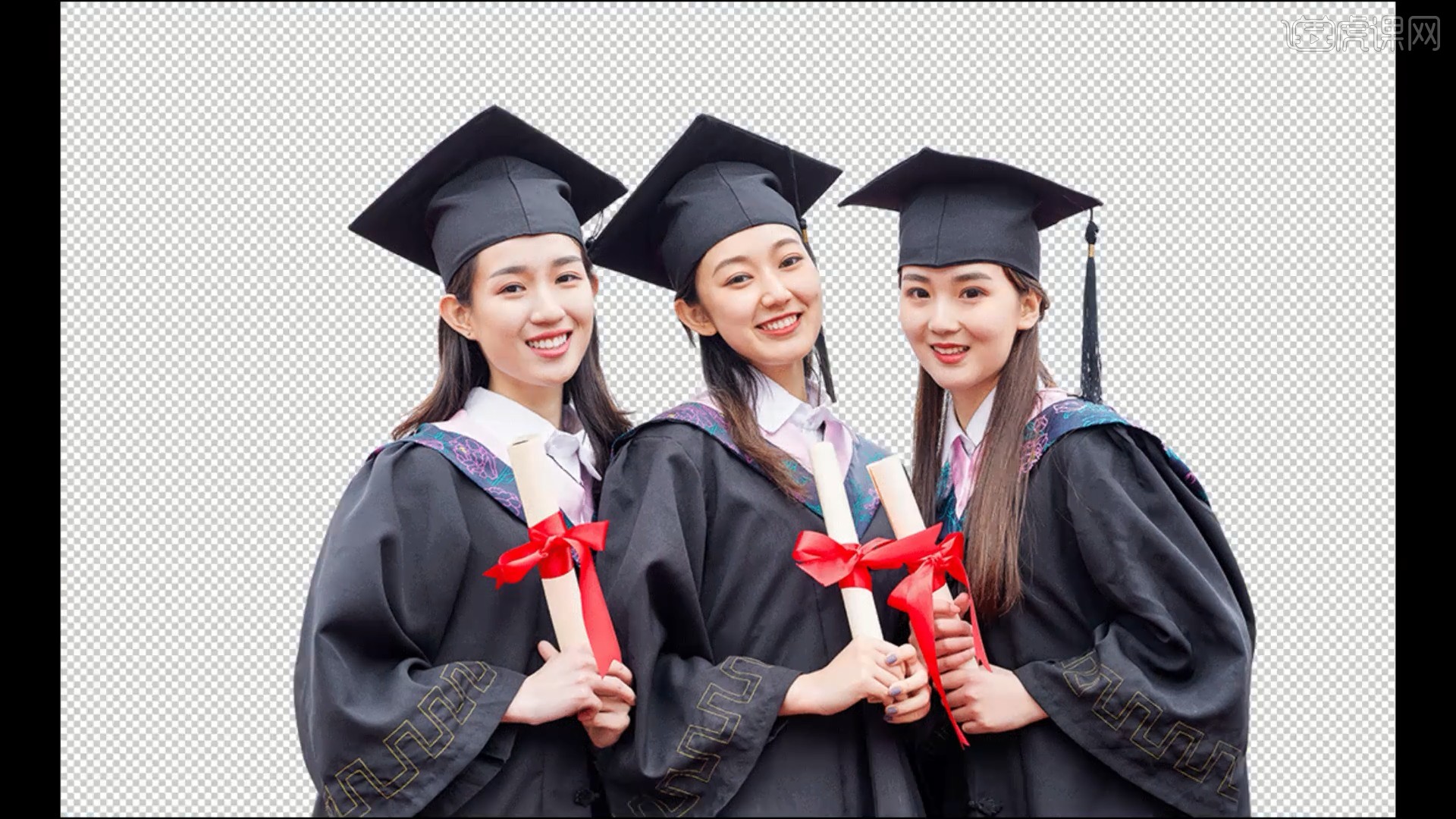 ps-主体选择功能-多人毕业照抠图图文教程- 虎课网