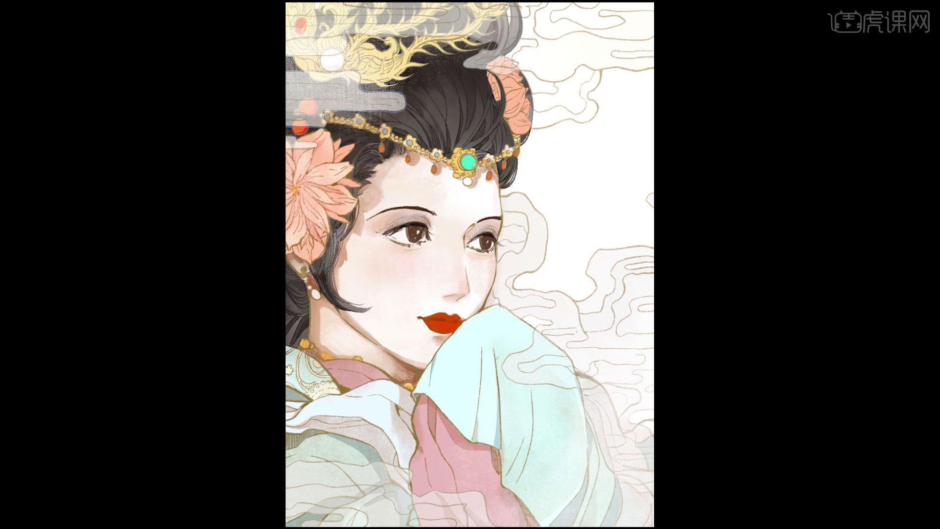 procreateipad红楼梦秦可卿插画上色图文教程