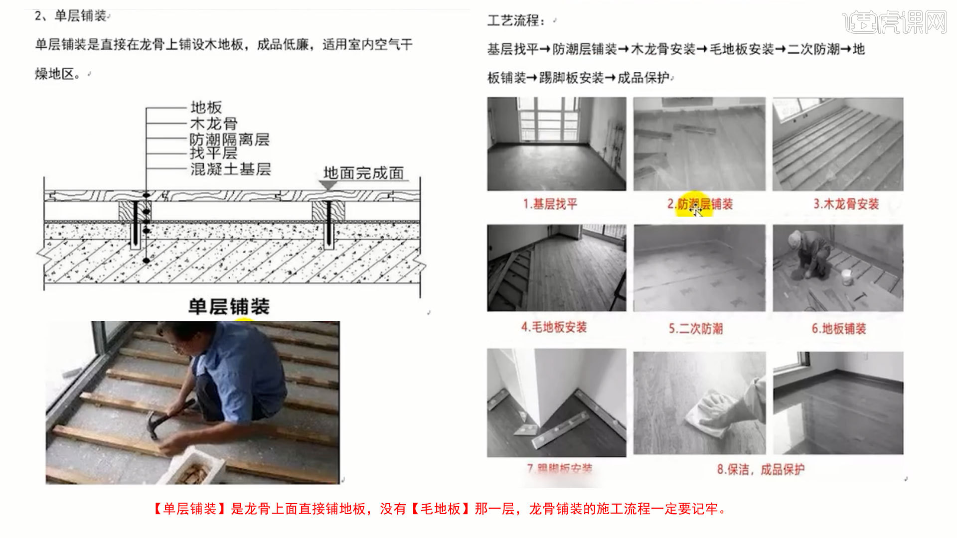 木地板施工工艺-室内地面类节点图图文教程- 虎课网