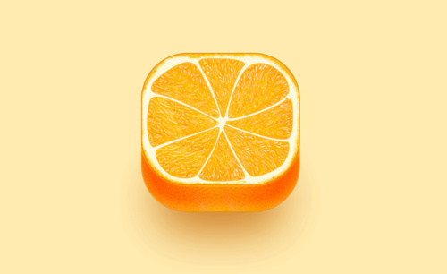 PS-利用剪贴蒙版 拟物橙子图标