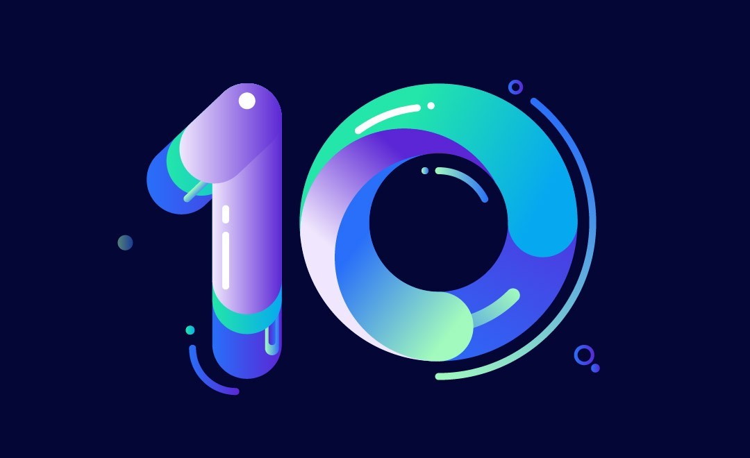 AI-炫彩数字10 - 平面设计教程_ - 虎课网