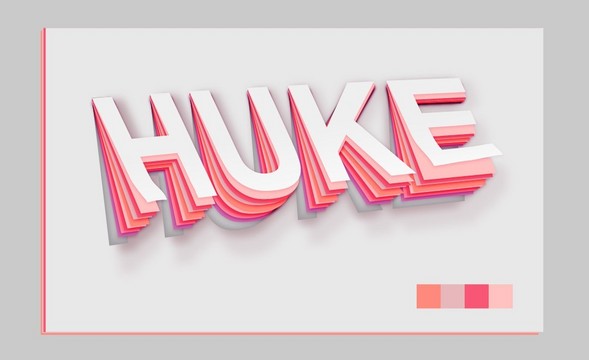 AI-创意折纸字HUKE