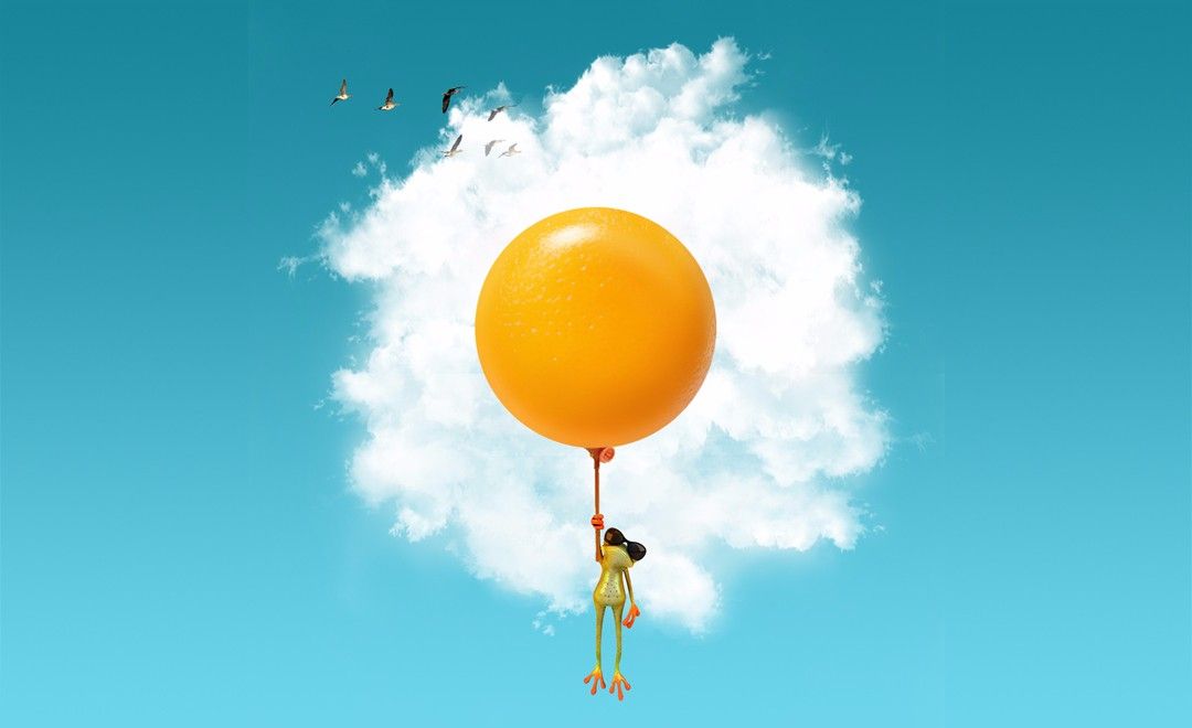 PS-超简单青蛙与橘子气球创意小合成