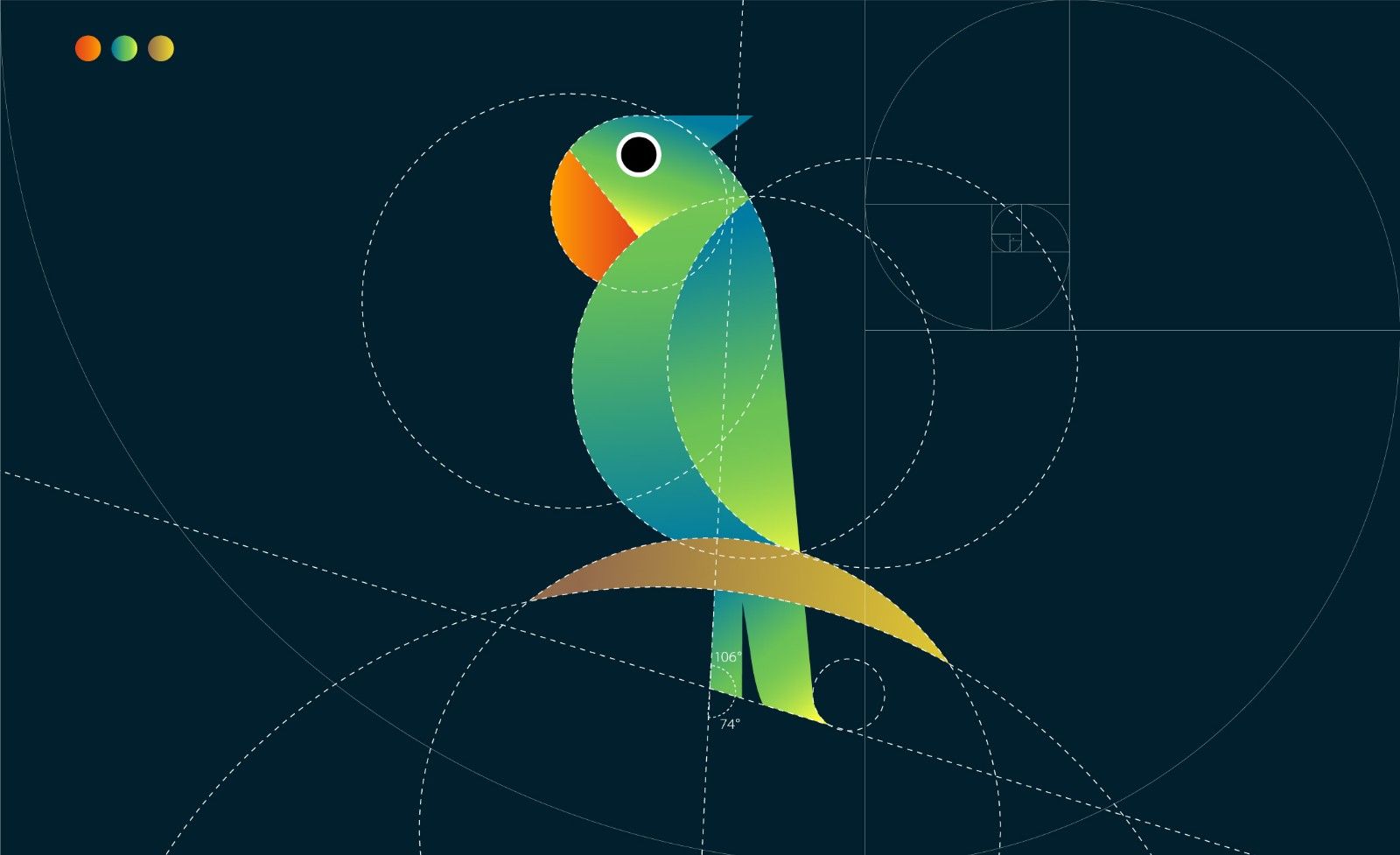 Ai 鹦鹉黄金比例logo设计 品牌设计教程 虎课网