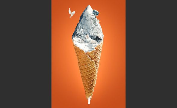 PS-雪山冰淇淋 创意小景