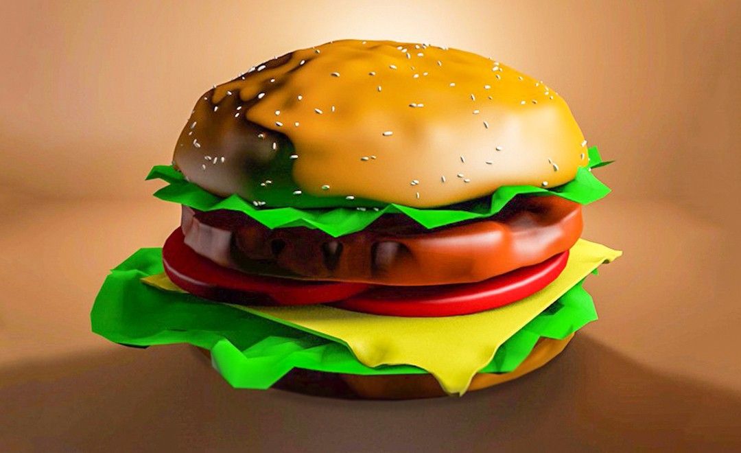 C4D-低面美味汉堡建模与渲染