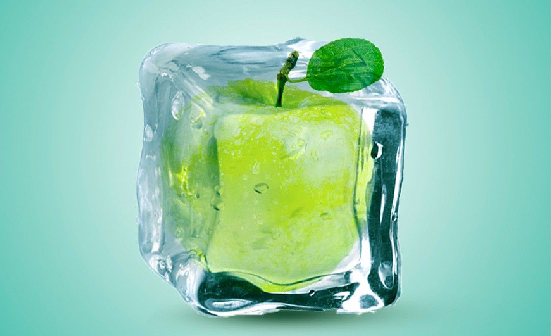 PS-冰块中的苹果-趣味合成