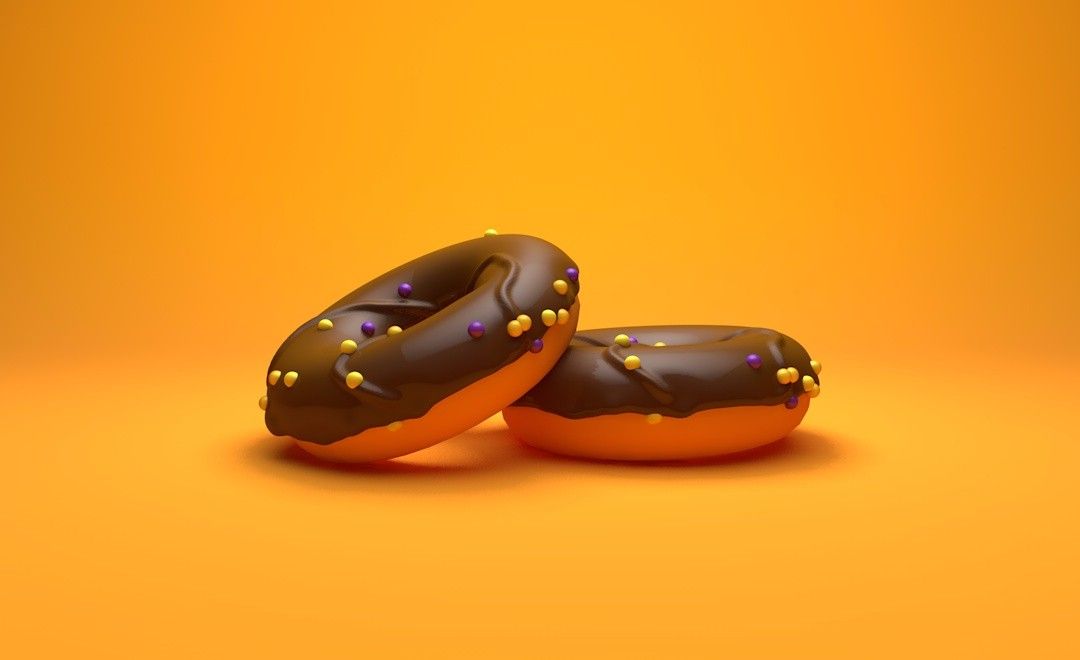 C4D-巧克力甜甜圈实物建模及渲染