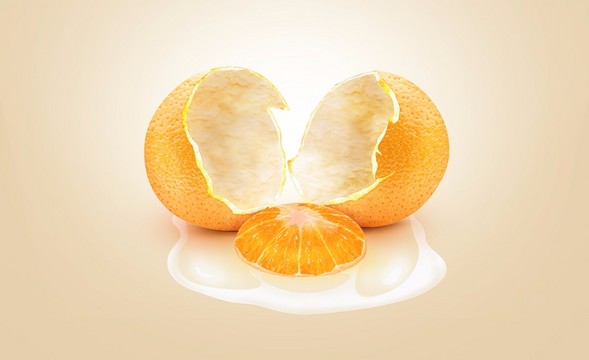 PS-橘子鸡蛋-水果材质合成