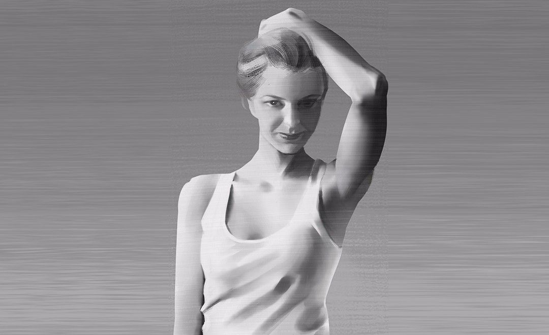 ps-板绘-黑白女子半身像