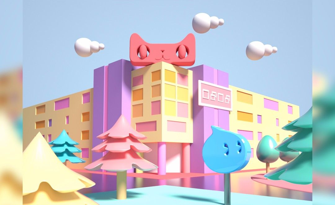 c4d-天猫可爱小场景建模及渲染