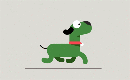 AE-绿色小狗走路动画