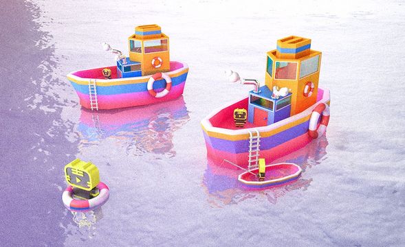 C4D-彩色趣味小船制作