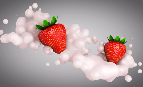 C4D-草莓牛奶制作