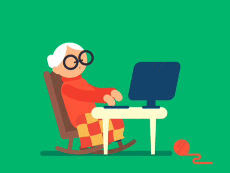 AE-老奶奶敲键盘动画