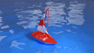 C4D-飘动的小船