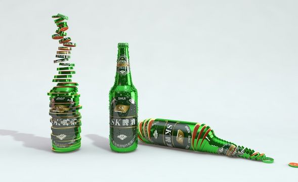 C4D-啤酒创意建模渲染