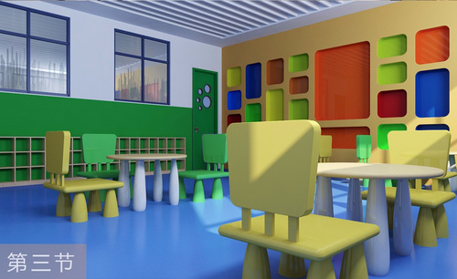  C4D-创意桌椅-教室场景建模