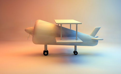 C4D-飞机模型建模渲染