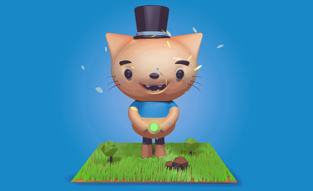 c4d-猫咪小人卡通形象制作