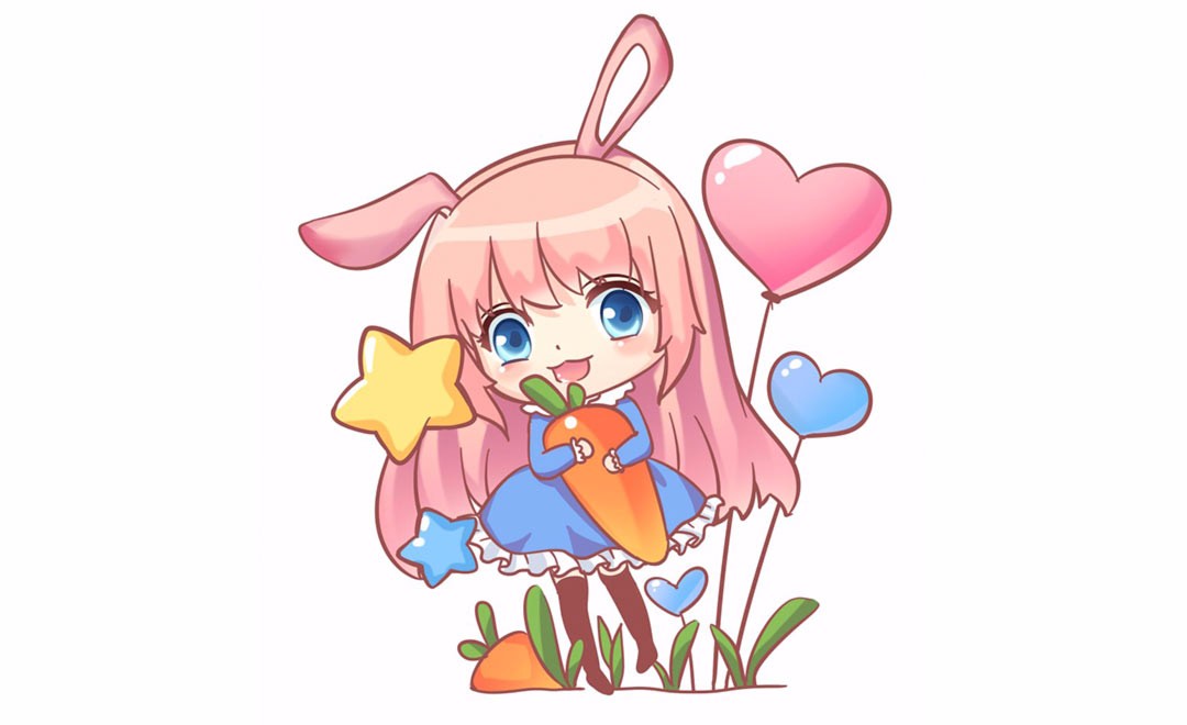 SAI-板绘Q版兔耳娘 - 绘画插画教程_SAI - 虎课网