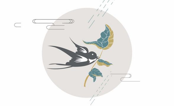 PS-鼠绘插画-飞燕送春