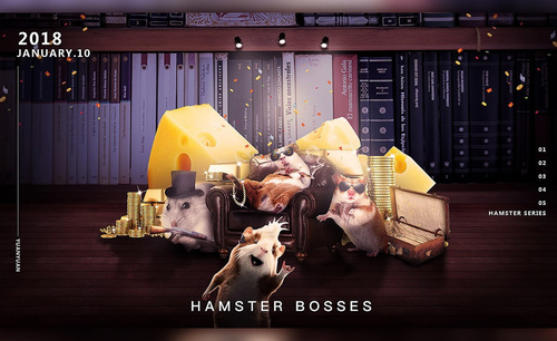 PS-仓鼠会议-动物主题创意海报