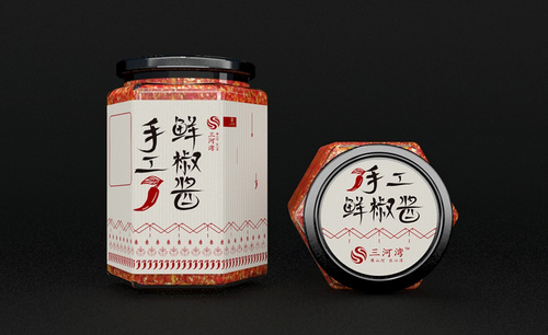 AI-辣椒酱瓶贴包装设计