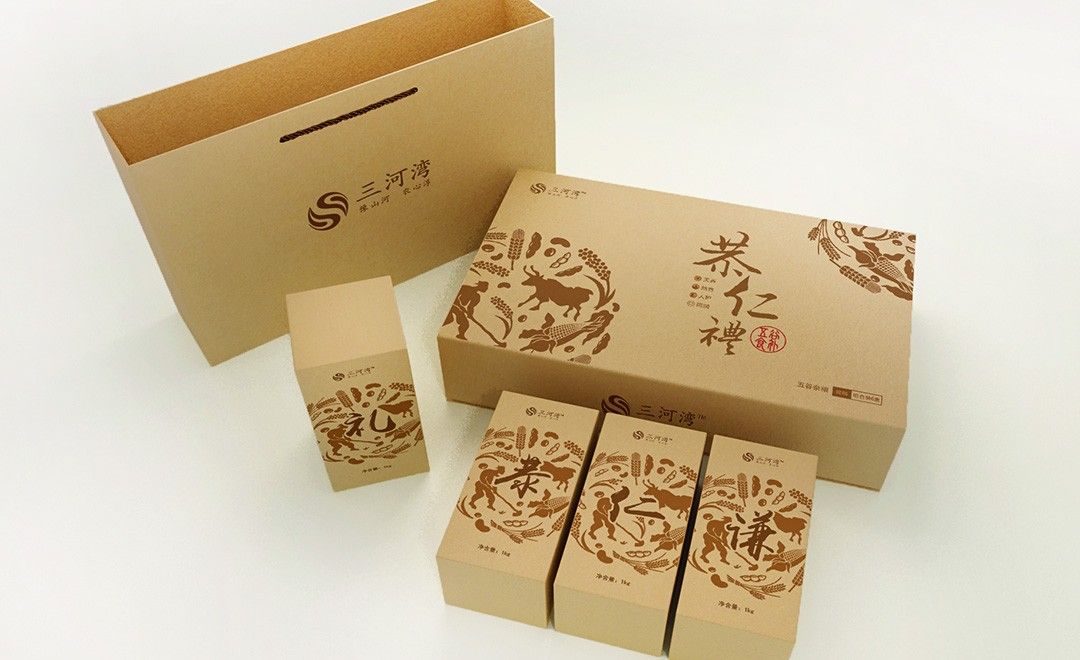 AI-谷物粮食礼盒包装设计