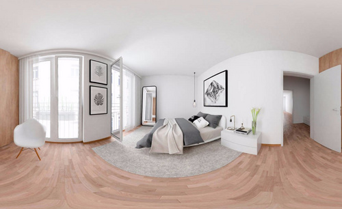 Vray+SU-简欧卧室渲染，全景图制作