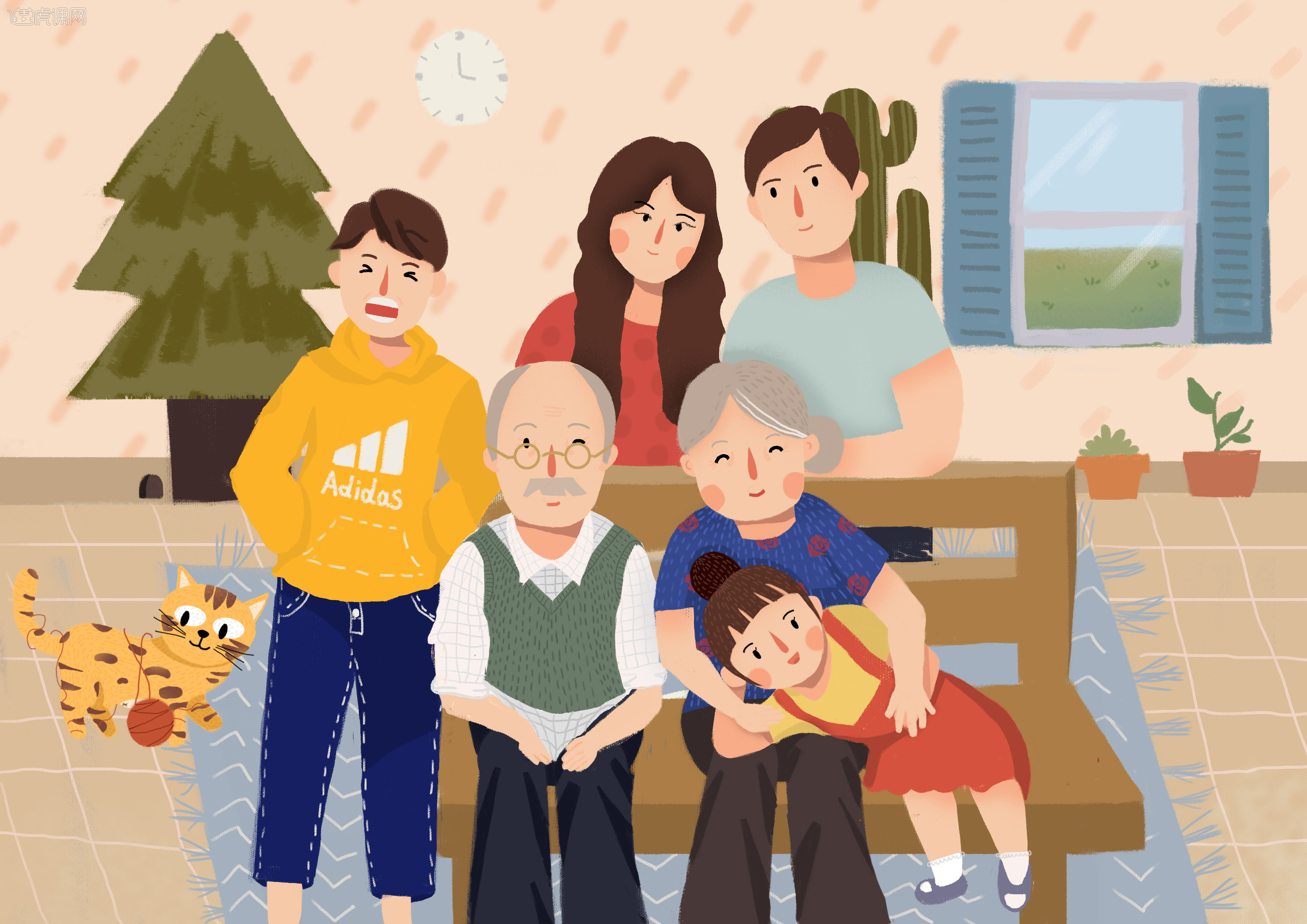 拾光不逝-全家福 - 虎课网