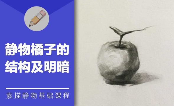 铅笔素描-静物橘子的结构及明暗