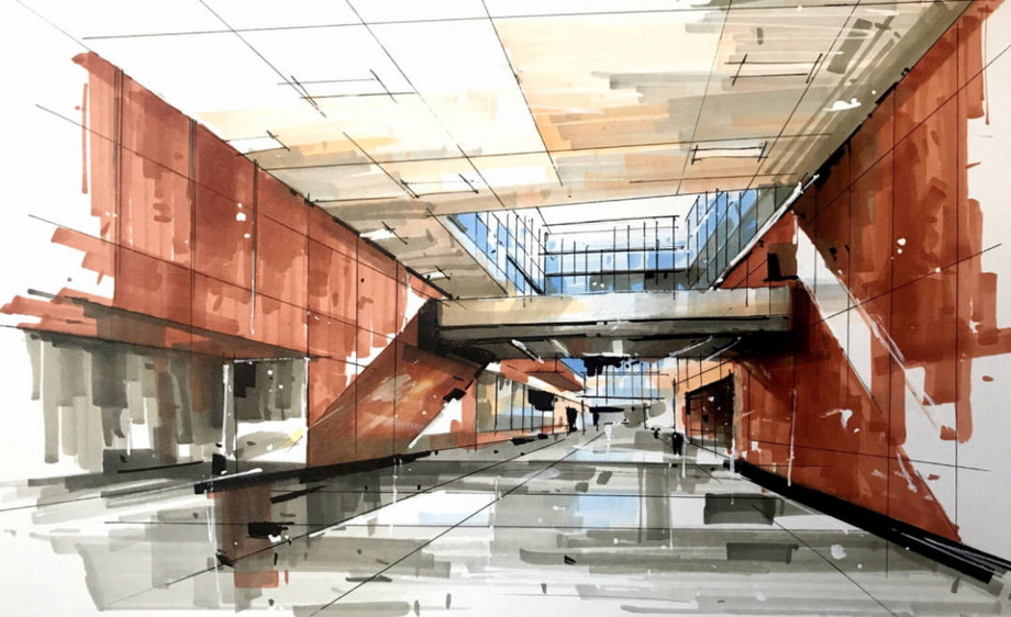 马克笔手绘-公共空间上色篇