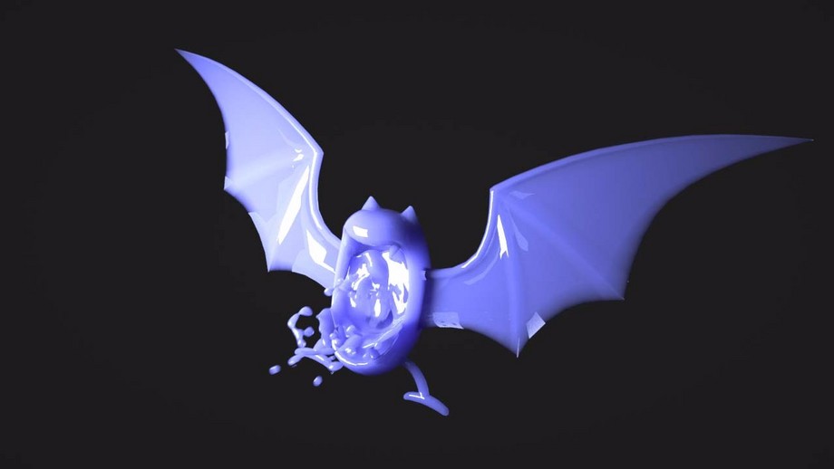 c4d realflow pokemon 系列大嘴蝠drink water