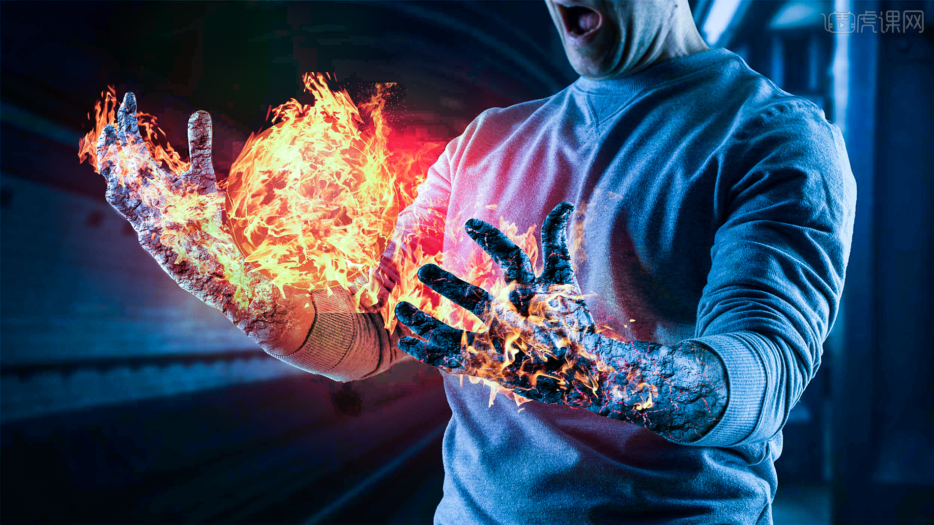 ps-超炫酷火焰麒麟臂特效合成