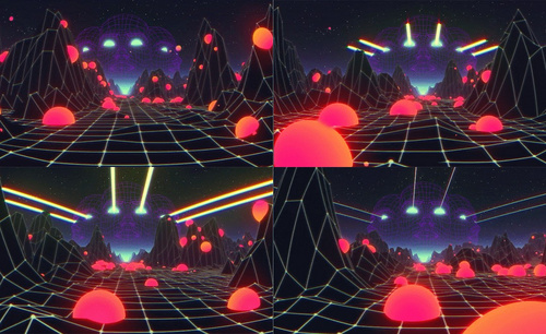 C4D-霓虹科幻概念山谷三维动画
