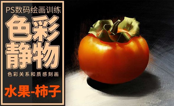 PS-板绘-色彩静物-柿子