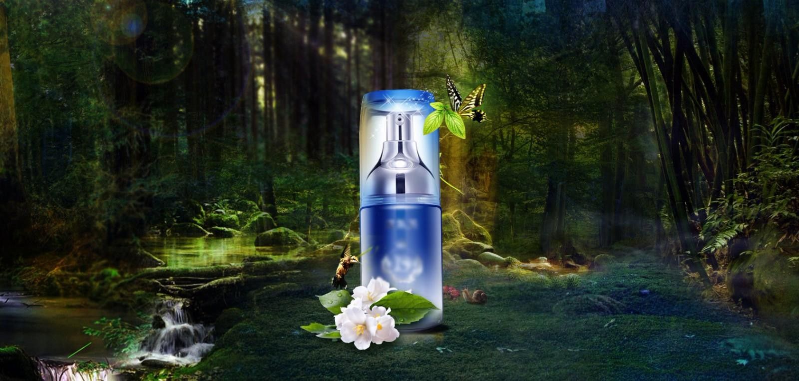 ps-护肤品广告·森林的精华 - 图像合成教程_ - 虎课网