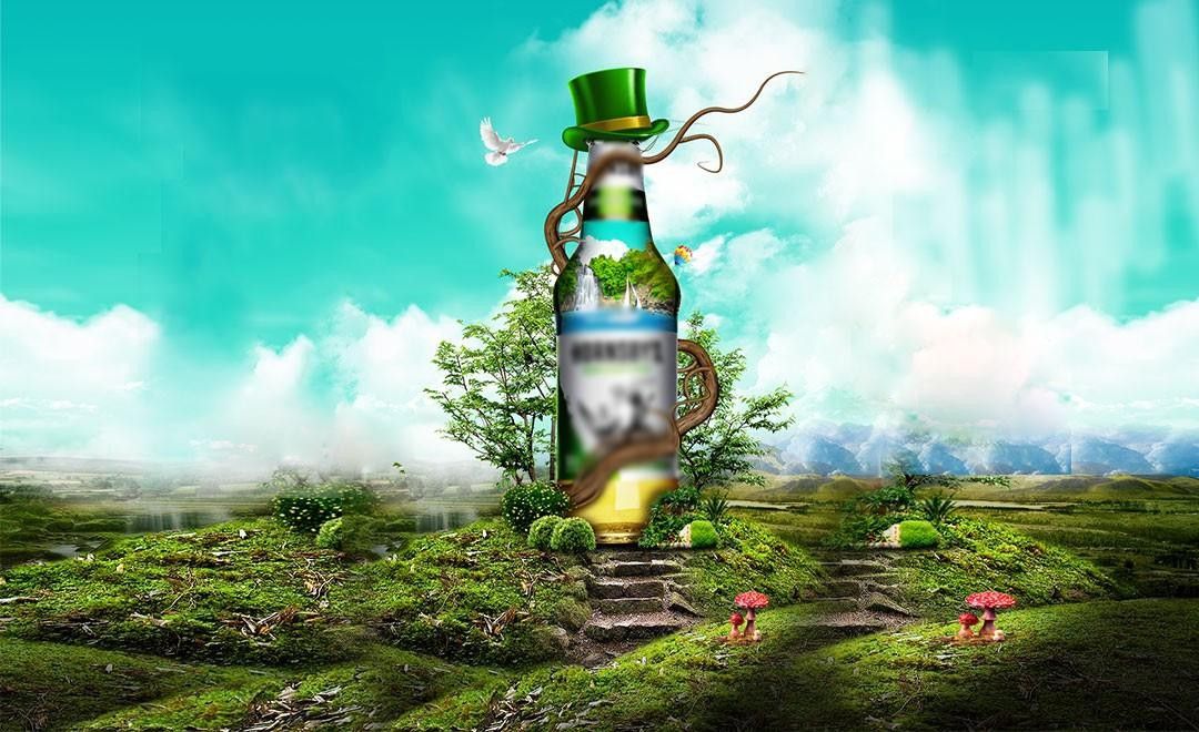 ps-苹果酒合成广告-商业创意 - 平面设计教程_ps(cc2017) - 虎课网