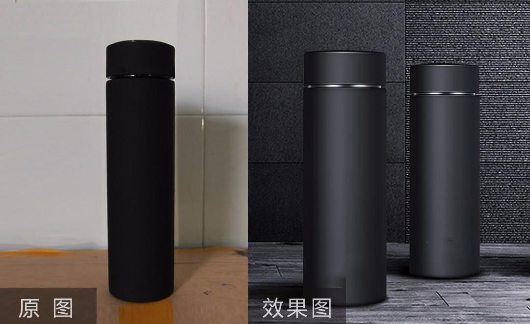 ps-磨砂金属材质黑色水杯精修 - 产品精修教程_ps(cc2018) - 虎课网