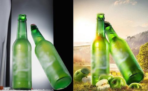 PS-啤酒瓶精修合成设计