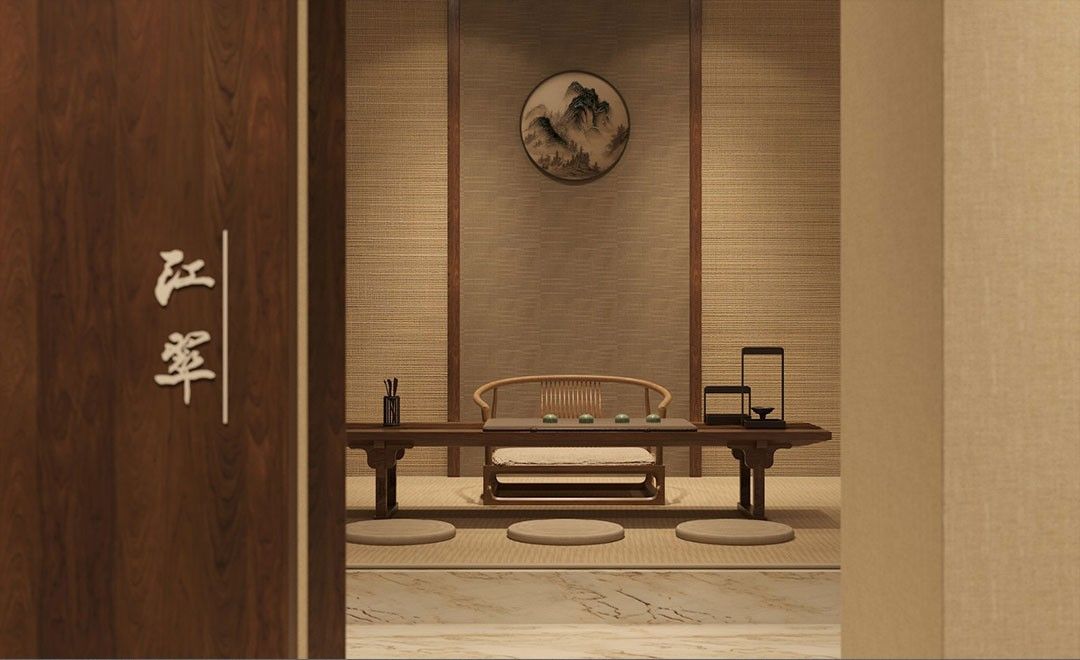 3DMAX+CR-硬装及墙体建模-新中式茶室